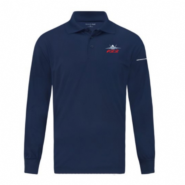 F-22 Long Sleeve Micropique Sport-Wick Polo #2