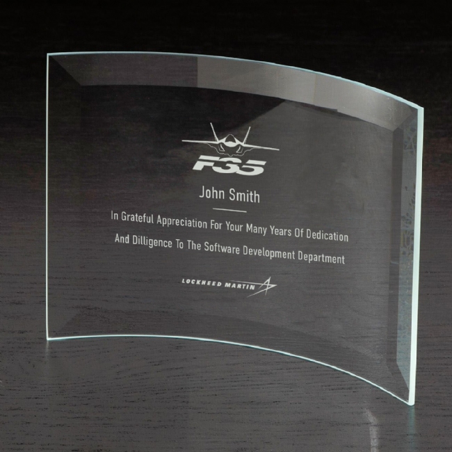 F-35 Crescent Medium Glass Award